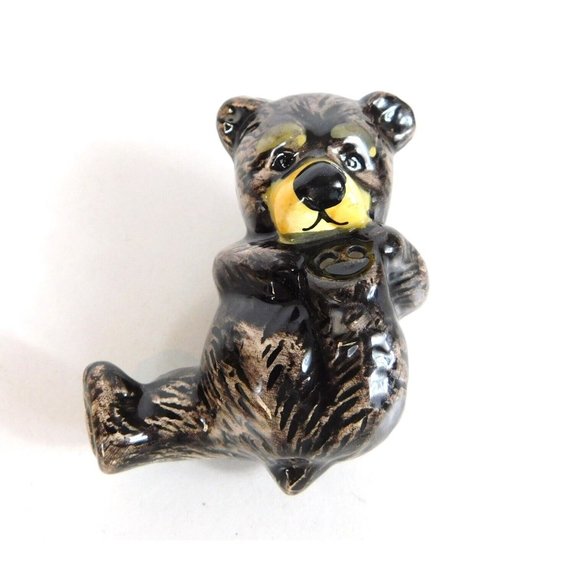 Black Bear Salt & Pepper Shaker Set Collectible Shakers Ceramic Pre-owned - Picture 10 of 11